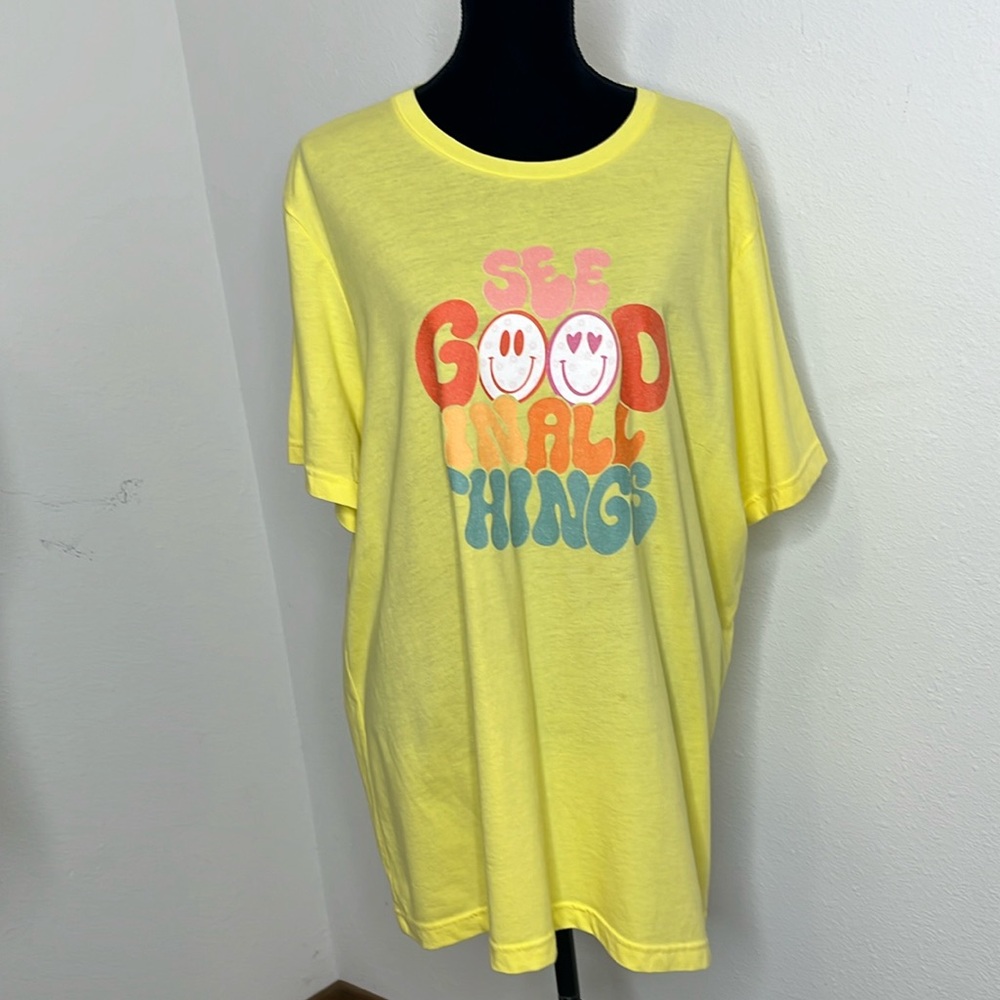 “See Good In All Things” yellow t-shirt